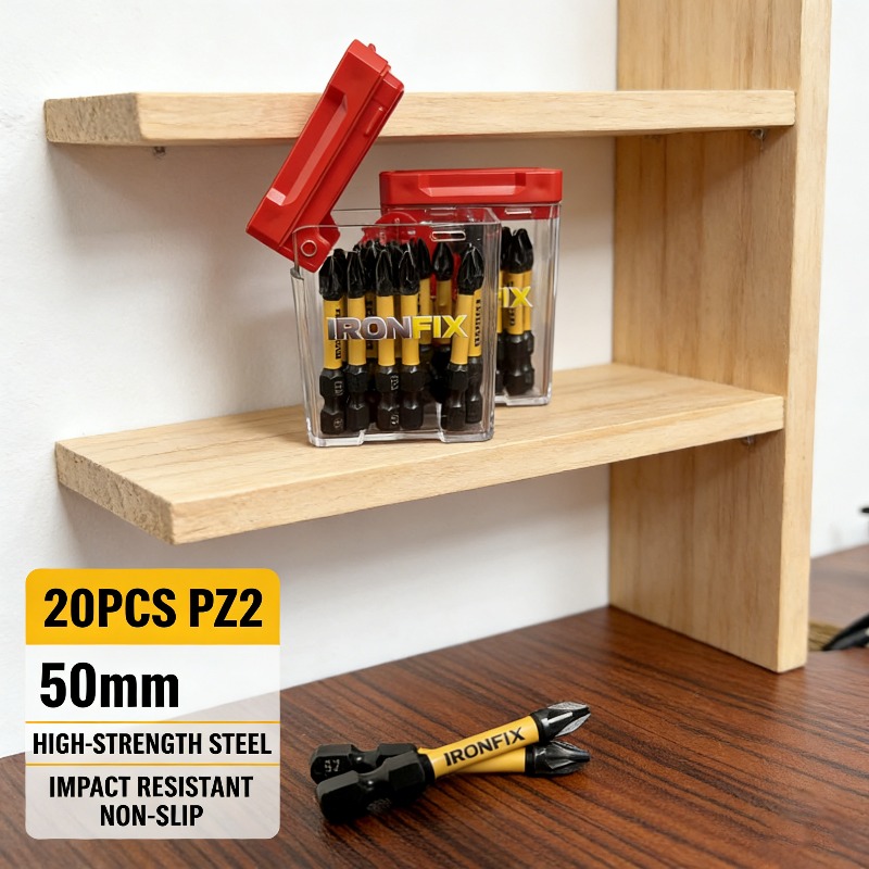 Drill Bits - Hochwertiges 20-teiliges PZ2-Schraubendreher-Bit-Set für Elektrobohrmaschinen, Werkzeugkasten-Kit,