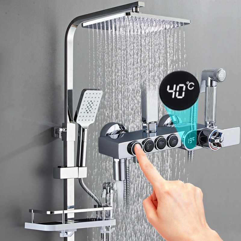 Faucet - Luxus Silber Led Digital Display Messing