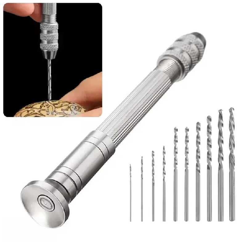 Drill Bits - 0,8-3,0mm Mini-Handbohrer Holzbearbeitungswerkzeuge Bohr-Rotationswerkzeug Manueller Spiralbohrer