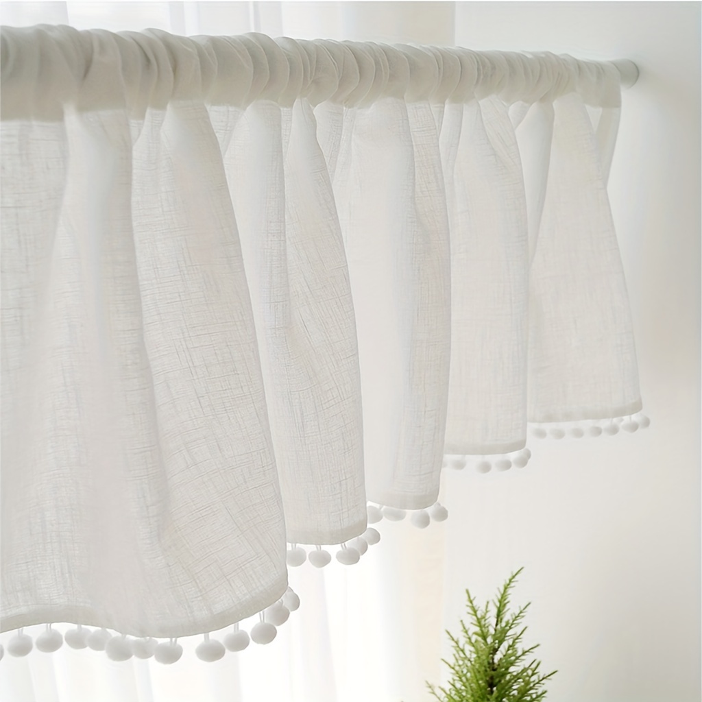 Curtain Rods - 1 Stück Kreuz-Gaze-Kugel-Kurzvorhang, böhmischer pastoraler Stil,