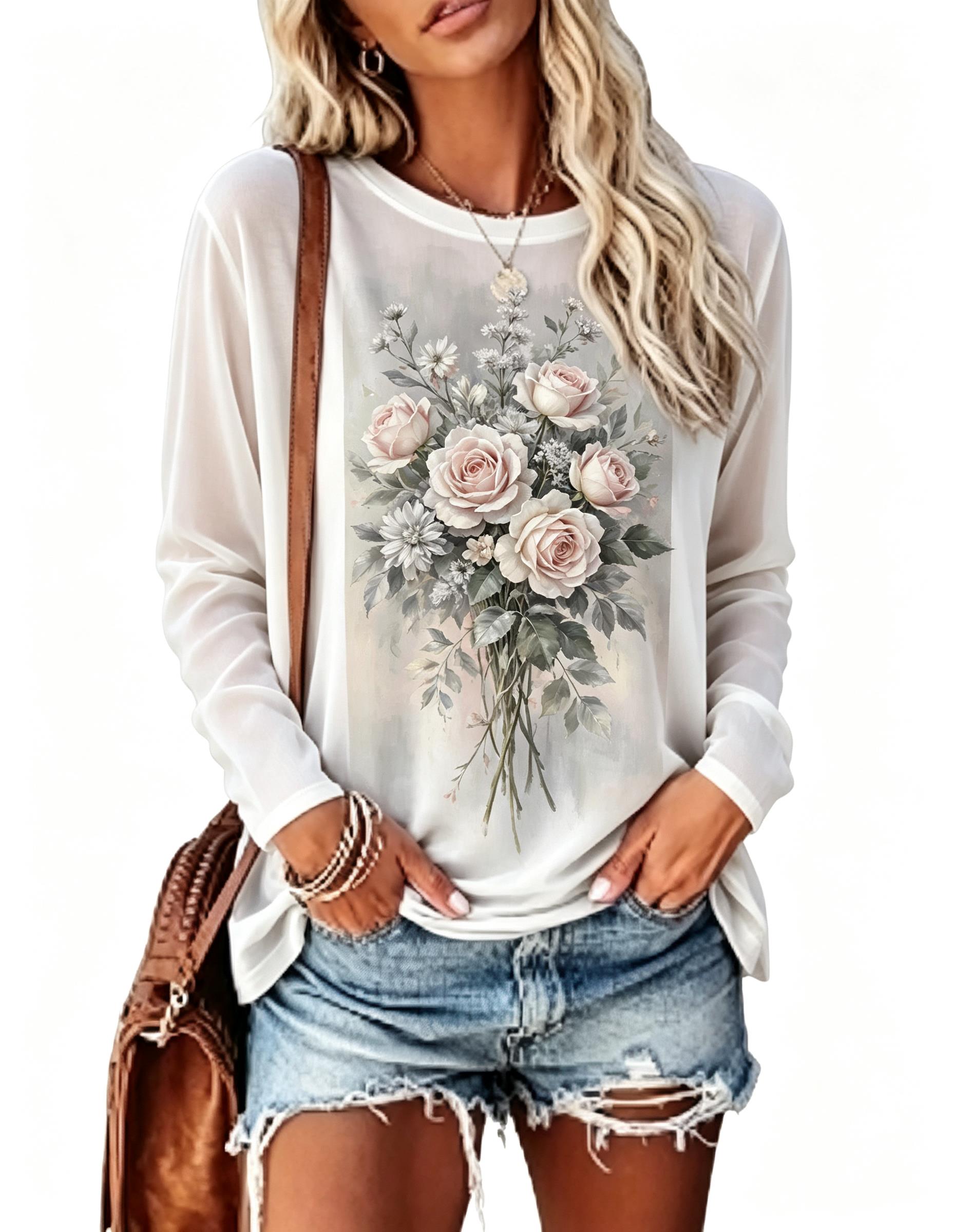 Damen Langarm-T-Shirt Vintage  – Wallpaper Bewertung und Preis
