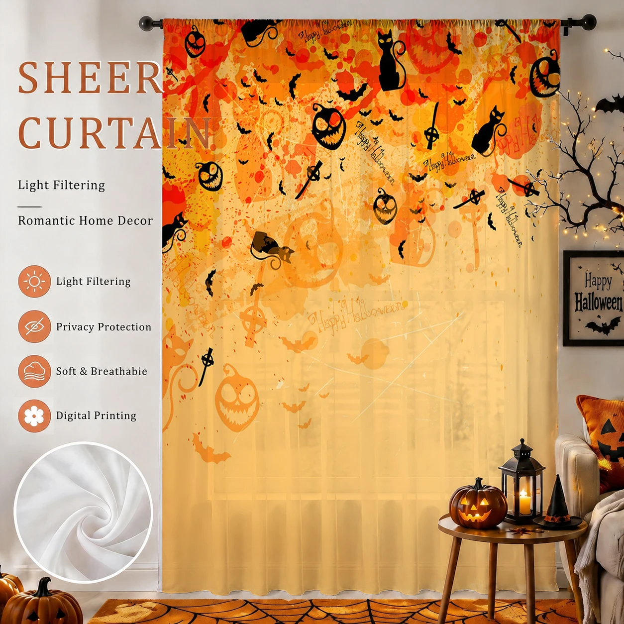 1 Stück Gruseliger Halloween-S – Curtain Rods Bewertung und Preis