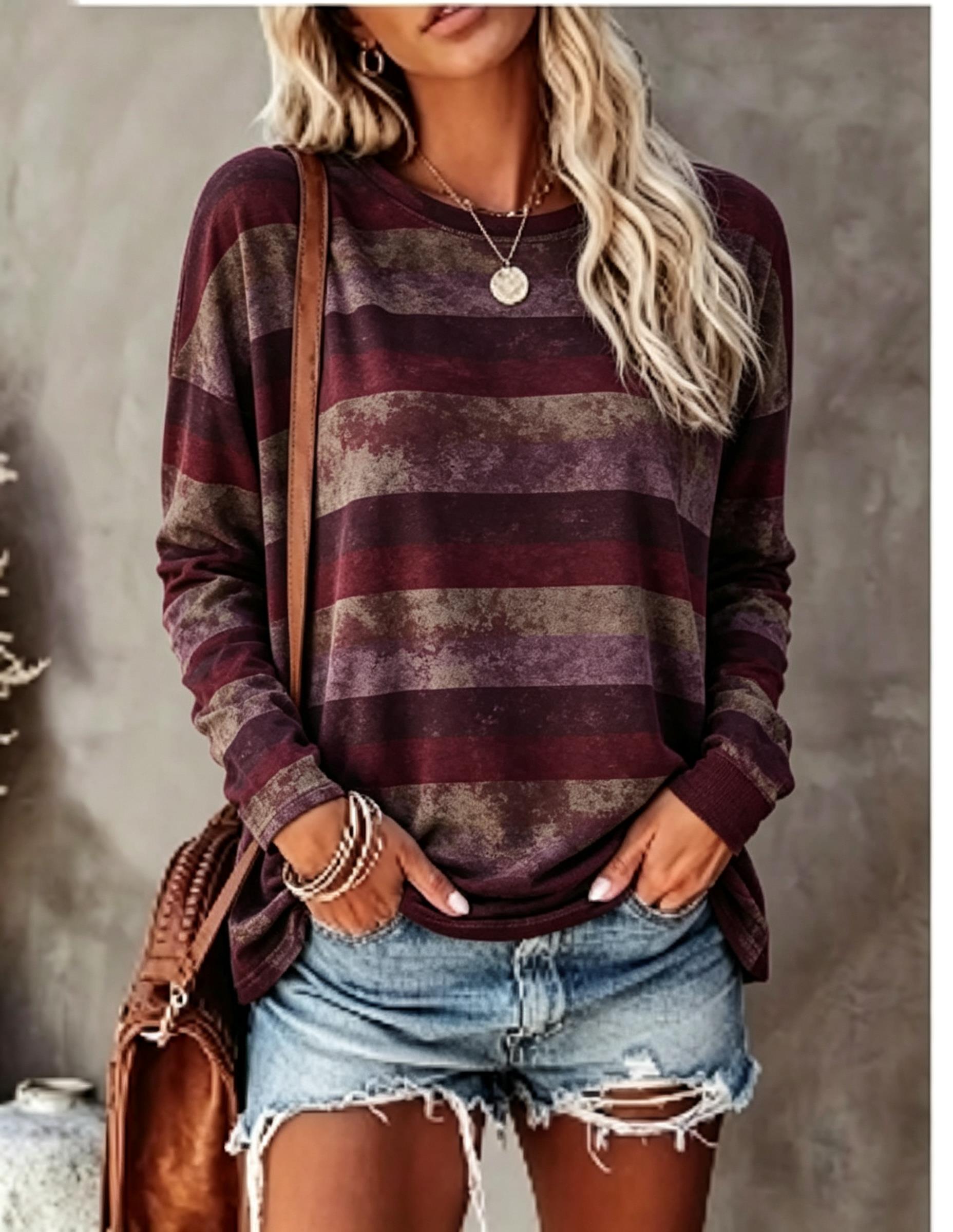 Damen-Langarm-T-Shirt, Vintage – Wallpaper Bewertung und Preis