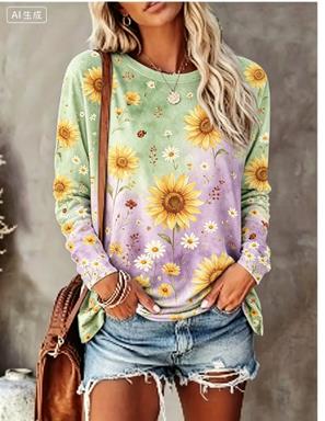 Damen-Langarm-T-Shirt mit Farb – Wallpaper Bewertung und Preis