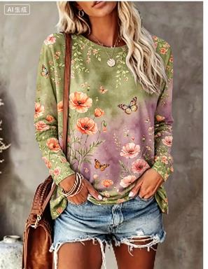 Damen-Langarm-T-Shirt mit Farb – Wallpaper Bewertung und Preis