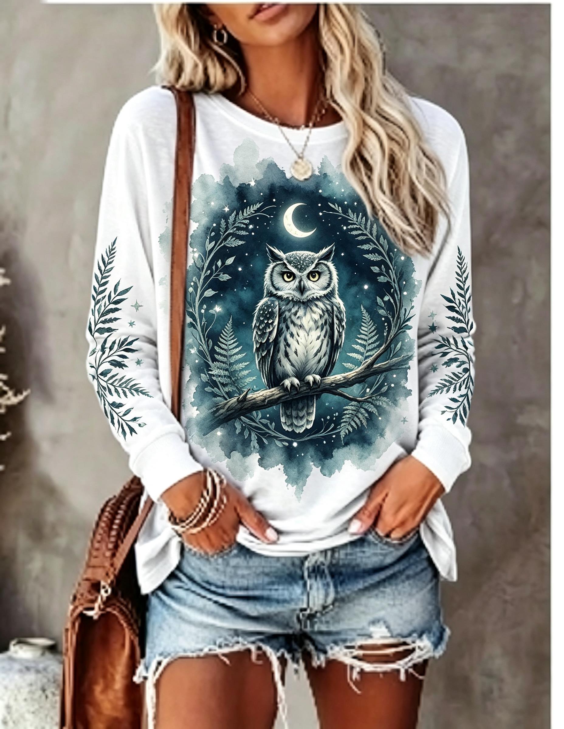 Damen-Langarm-T-Shirt mit Wolf – Wallpaper Bewertung und Preis